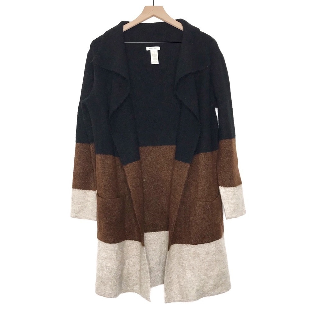 Max Studio Colorblock Open Front Long Cardigan Sw… - image 2